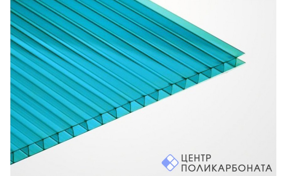 Цветной сотовый поликарбонат Мастер 4 мм Бирюзовый