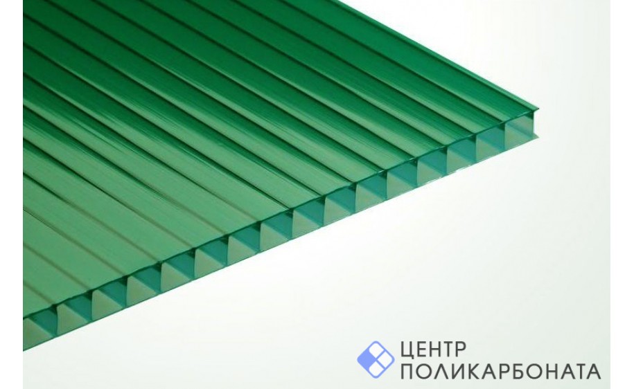 Цветной сотовый поликарбонат Мастер 10 мм Зелёный