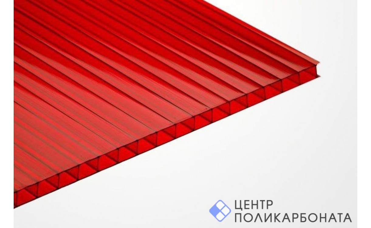 Цветной сотовый поликарбонат Мастер 6 мм Красный