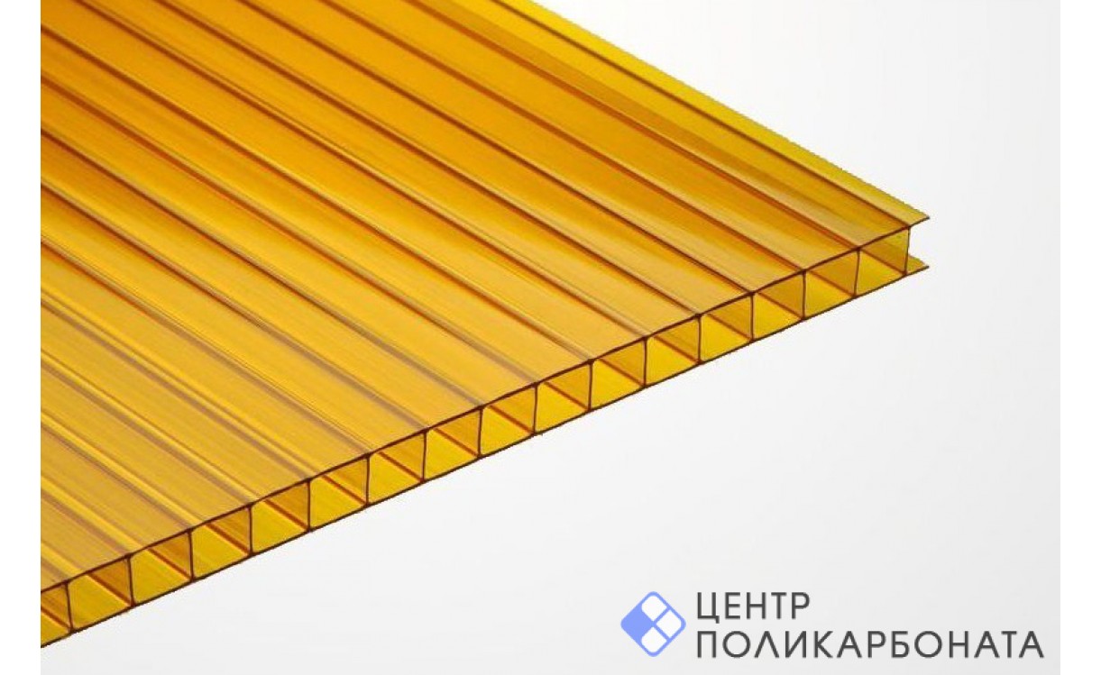 Цветной сотовый поликарбонат Мастер 4 мм Оранжевый