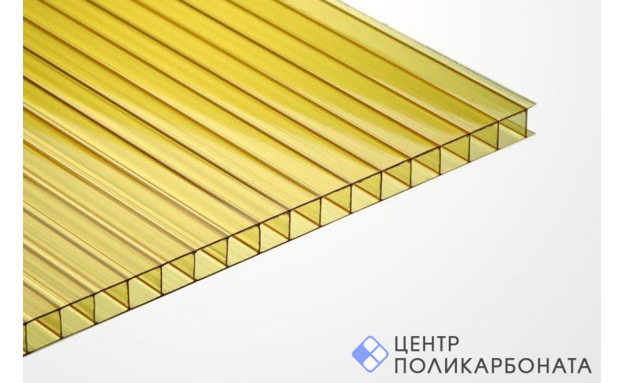 Цветной сотовый поликарбонат Мастер 4 мм Жёлтый