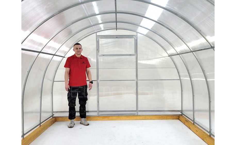 Теплица "Агроном Сила" 10 метров с поликарбонатом Скарб Про 4 мм 0,70 кг/м2