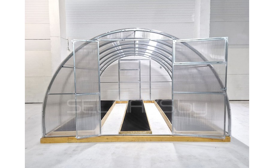 Теплица «Агроном» 3,5 4 метра с поликарбонатом Экосот 4 мм 0,42 кг/м2