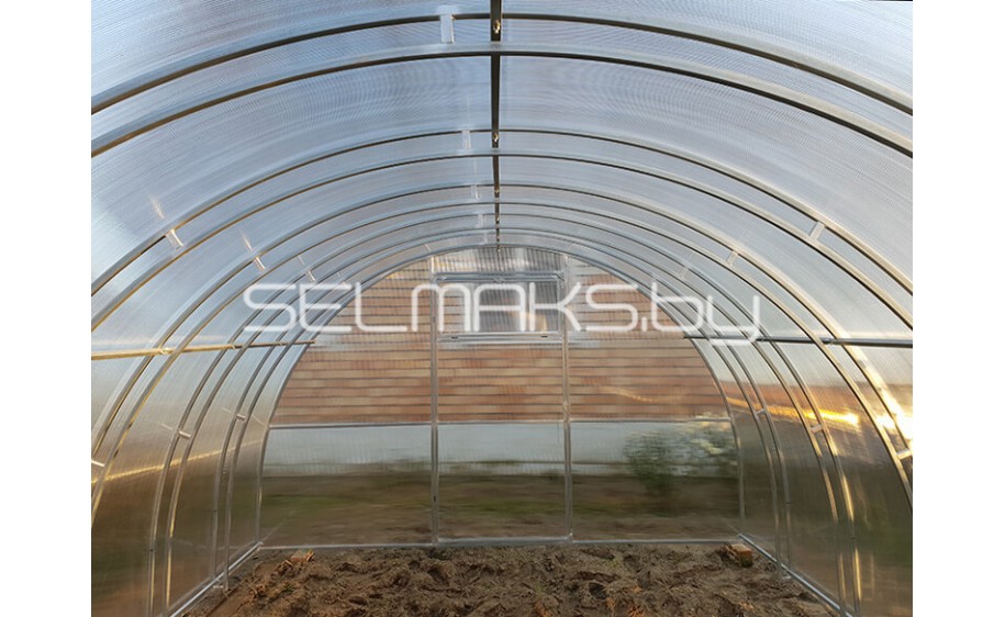 Теплица «Агроном Сила Тандем» 4 метра с поликарбонатом Экосот 4 мм 0,42 кг/м2