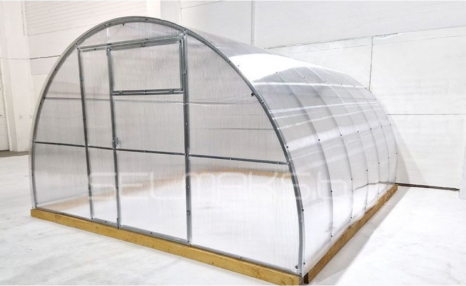 Теплица «Агроном» 3,5 4 метра с поликарбонатом Экосот 4 мм 0,42 кг/м2