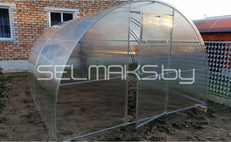 Теплица «Агроном Сила Тандем» 4 метра с поликарбонатом Экосот 4 мм 0,42 кг/м2