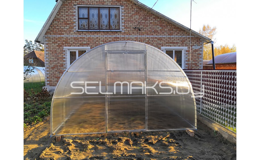 Теплица «Агроном Сила Тандем» 4 метра с поликарбонатом Экосот 4 мм 0,42 кг/м2