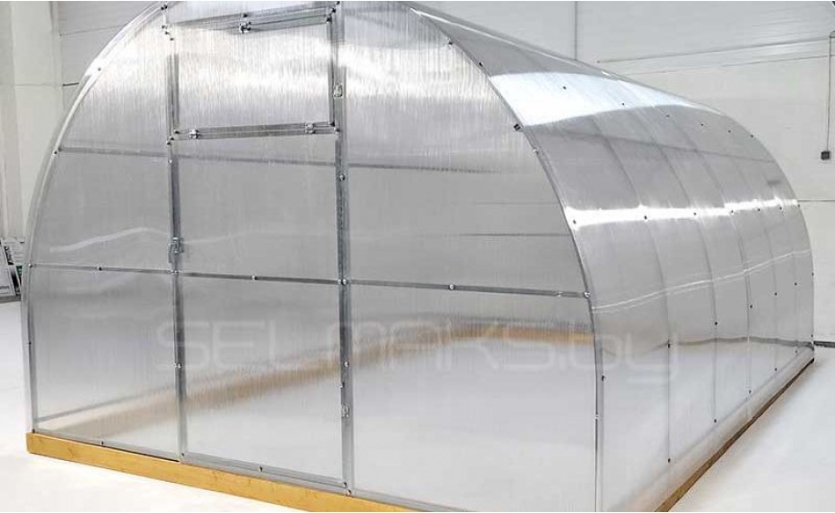 Теплица "Агроном Сила" 10 метров с поликарбонатом Экосот 4 мм 0,42 кг/м2