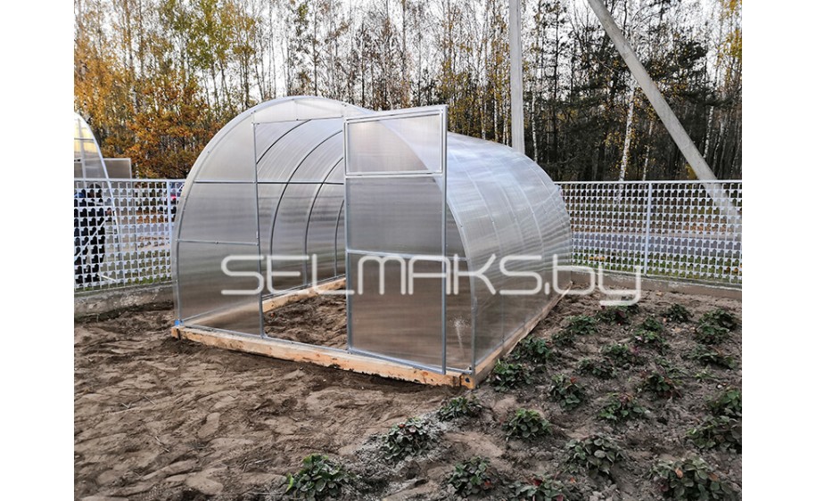 Теплица "Агроном Сила" 10 метров с поликарбонатом Парничок 4 мм 0,46 кг/м2