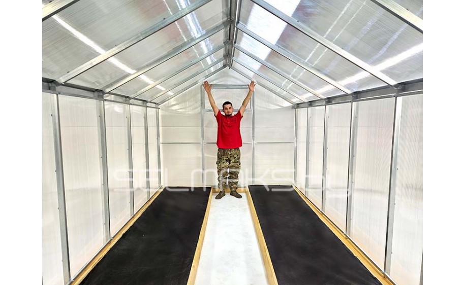 Теплица «Агроном Классик Плюс» 10 метров с поликарбонатом Парничок 4 мм 0,46 кг/м2