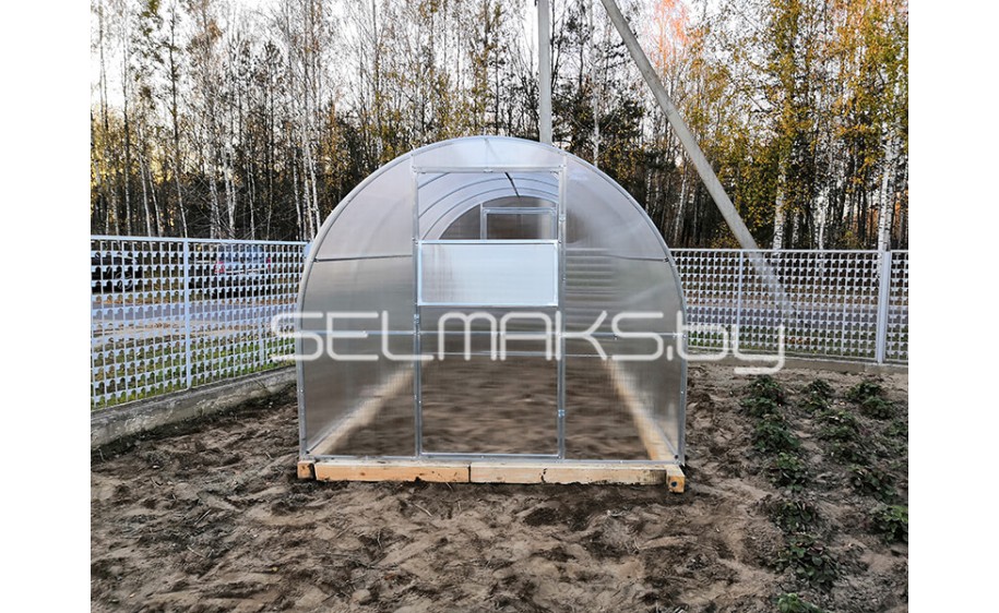 Теплица «Агроном Компакт 2,0 м» 4 метра с поликарбонатом Экосот 4 мм 0,42 кг/м2