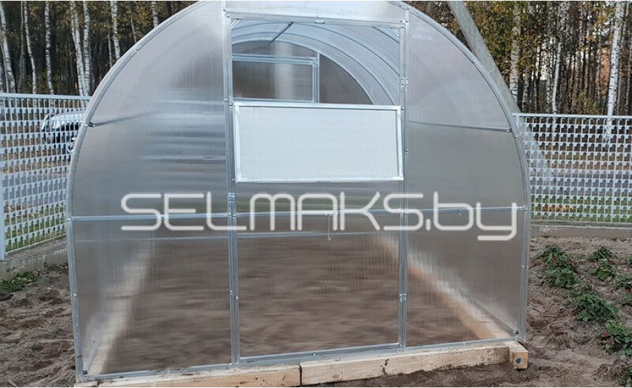 Теплица «Агроном Компакт 2,0 м» 4 метра с поликарбонатом Экосот 4 мм 0,42 кг/м2