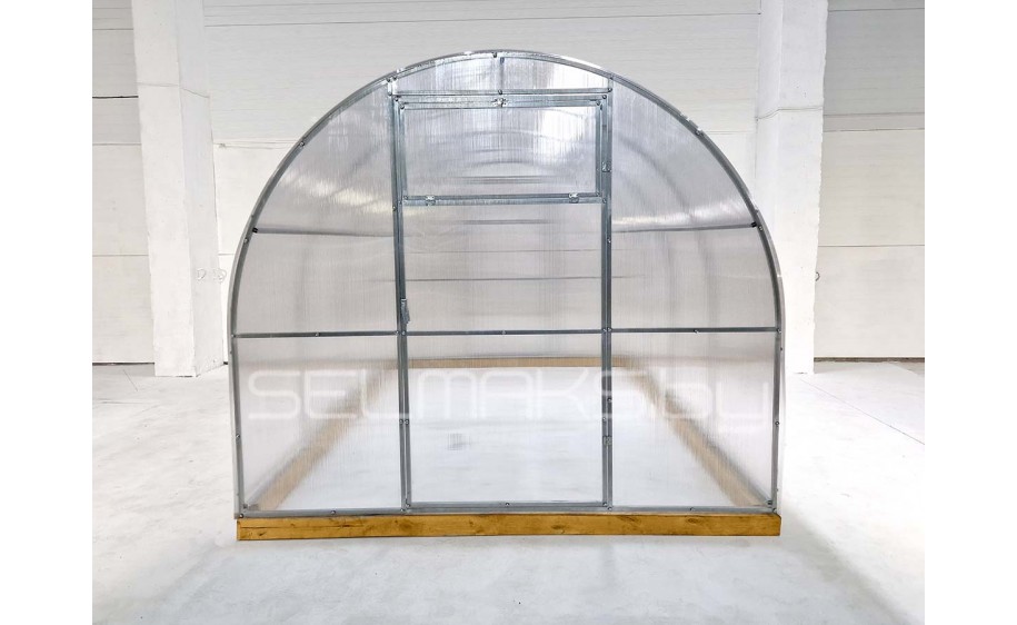 Теплица «Агроном Компакт 2,4 м» 4 метра с поликарбонатом Экосот 4 мм 0,42 кг/м2