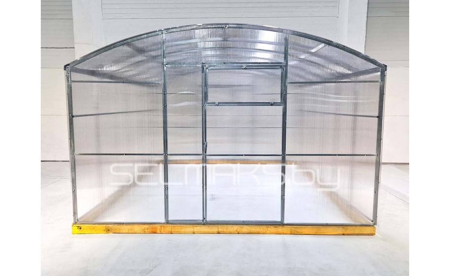 Теплица «Прямостенная 3.5 Плюс» 10 метров с поликарбонатом Скарб Про 4 мм 0,70 кг/м2