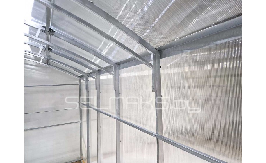 Теплица «Прямостенная 3.5 Плюс» 10 метров с поликарбонатом Скарб 6 мм 0,86 кг/м2