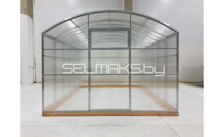 Теплица «Прямостенная 3.0 Тандем Плюс» 4 метра с поликарбонатом Экосот 4 мм 0,42 кг/м2